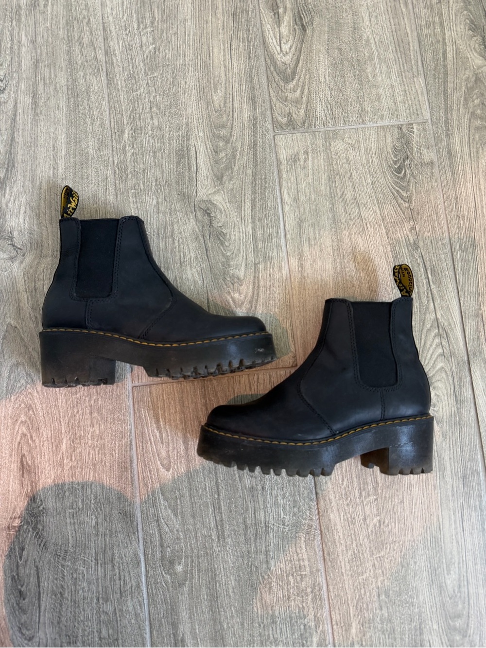 Dr. Martens Black Leather Lug Sole Chelsea Boots
